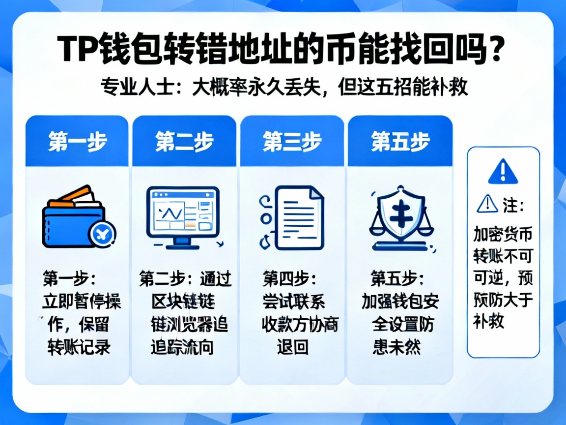 TP钱包转错地址的币能找回吗？专业人士，大概率永久丢失，但这五招能补救