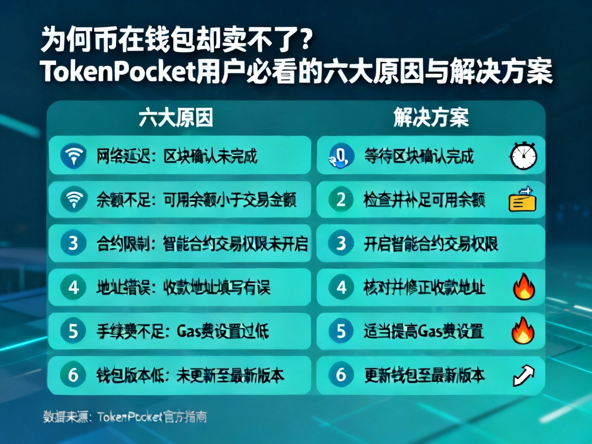 为何币在钱包却卖不了？TokenPocket用户必看的六大原因与解决方案