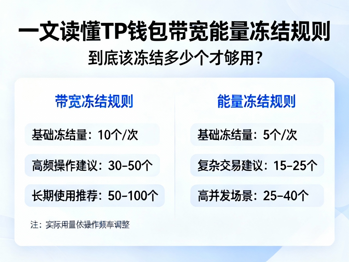 一文读懂TP钱包带宽能量冻结规则，到底该冻结多少个才够用？