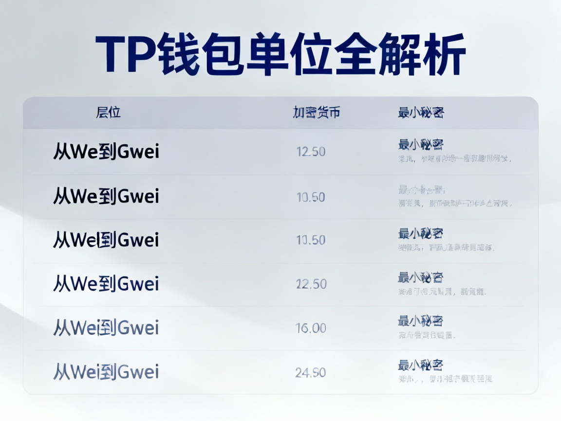 TP钱包单位全解析，从Wei到Gwei，掌握加密货币的最小秘密